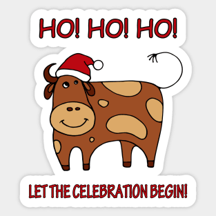 Merry christmas gifts. Gift idea for a loved one. Exclusive present, Happy New Year greeting. Zodiac bull christmas. Sticker